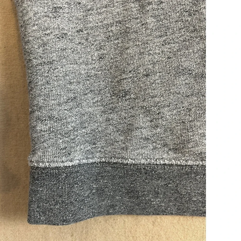 J.Crew Grey Raglan Sweatshirt Metallic Ruffle Trim Back Zip Heathered Top